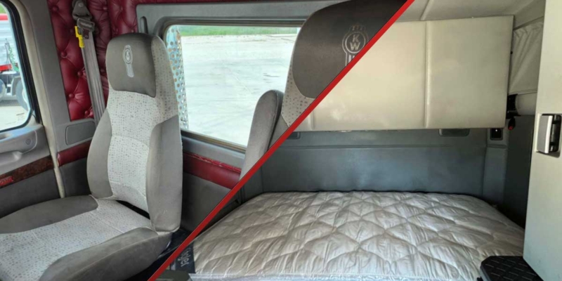 day cab vs sleeper cab semi-truck interior